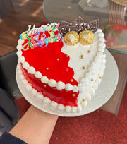 Half & Half Heart Anniversary Cake (ANN005)