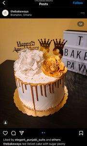 Golden Crown Anniversary Cake (ANN006)