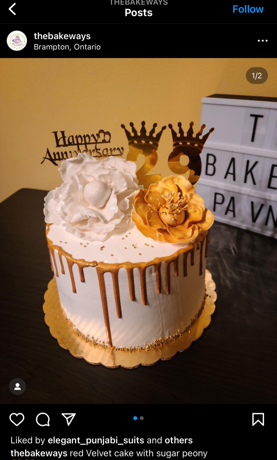 Golden Crown Anniversary Cake (ANN006)