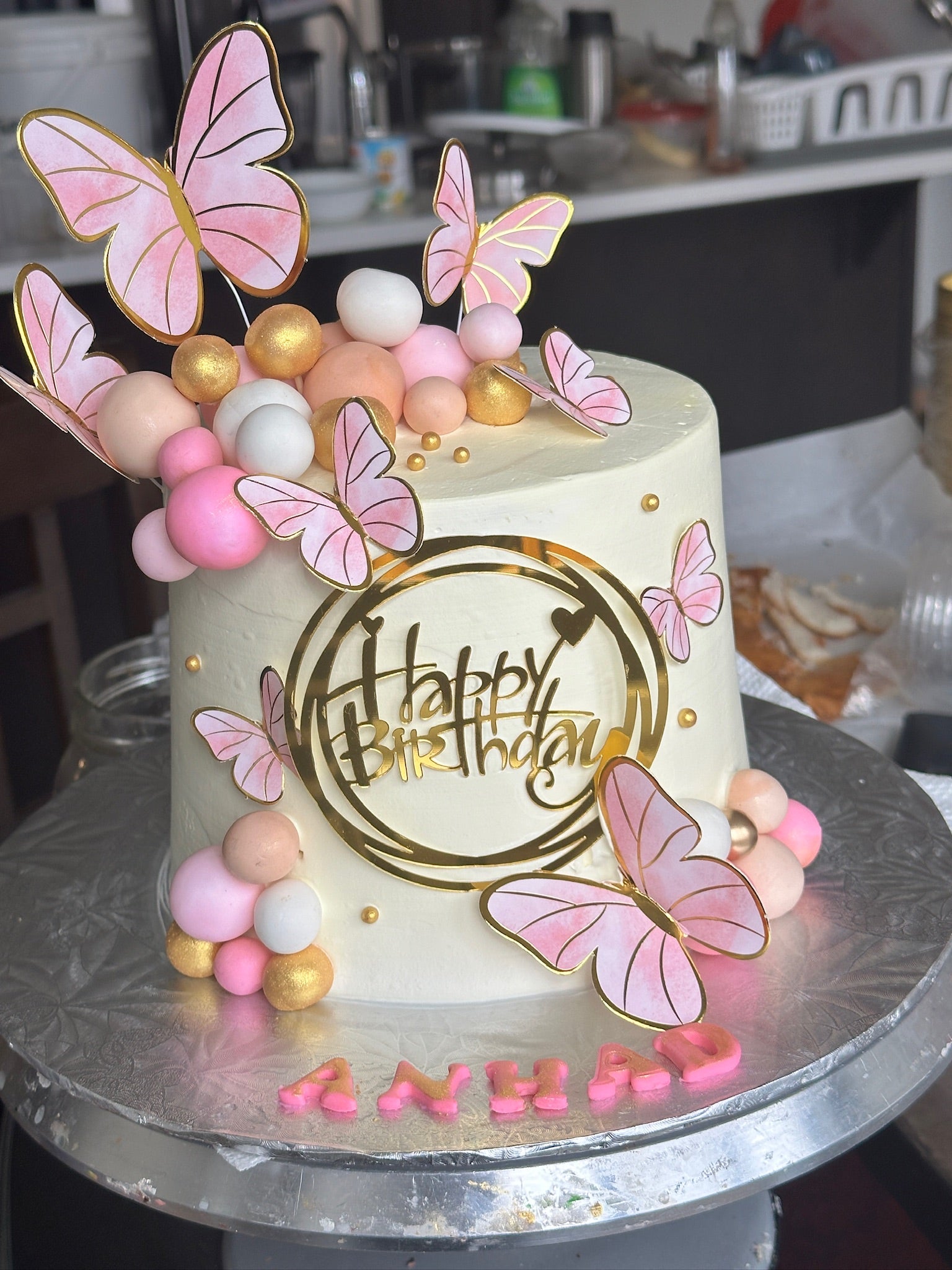 Elegant Butterfly Birthday Cake (BUF006)