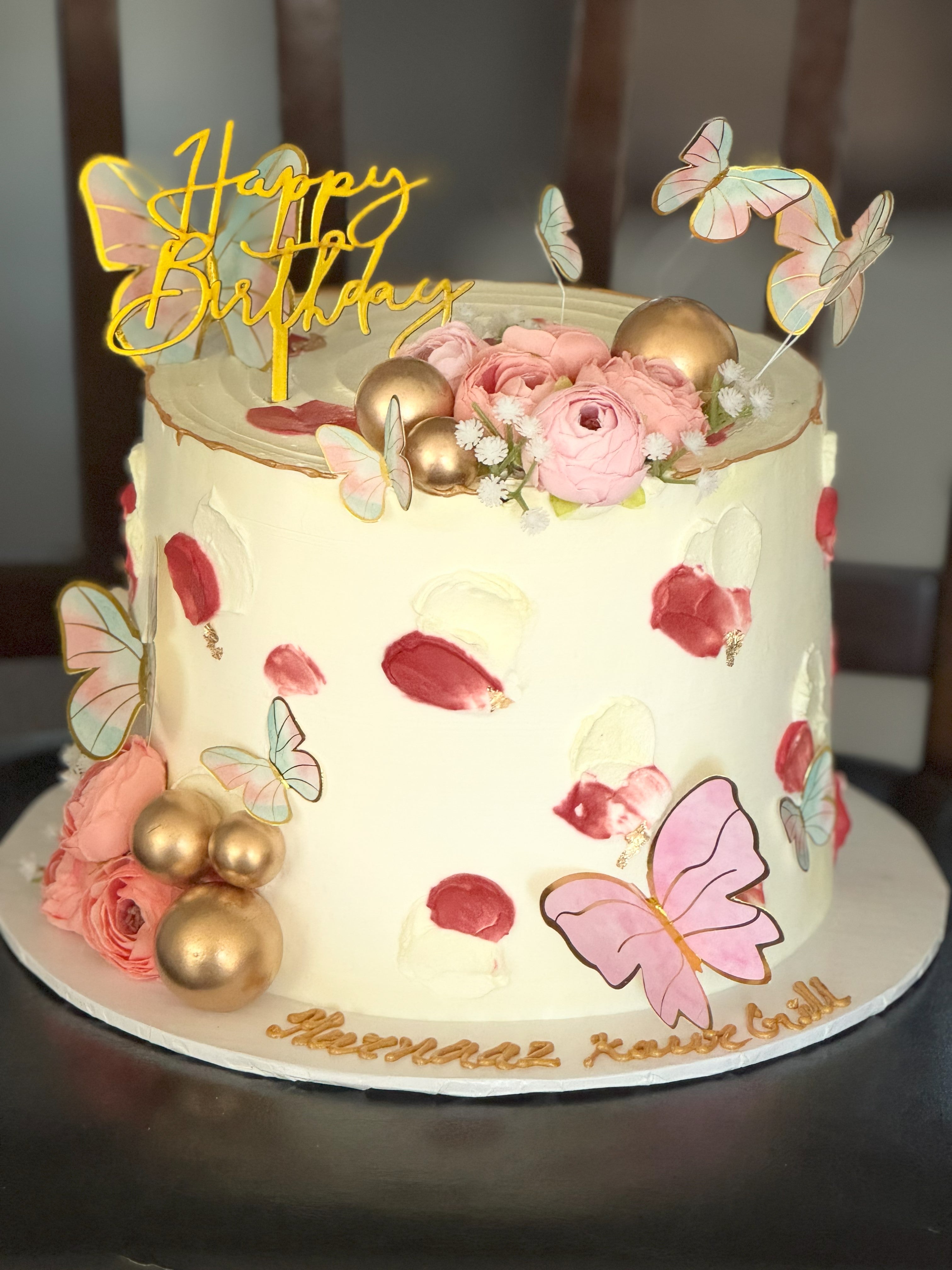 Whimsical Butterfly Garden Birthday Cake (BUF009)