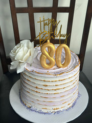Elegant 80th Birthday Cake (FL006)