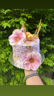 Lavender Gold Crown Cake (FL008)