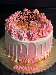 Pink Sprinkle Drip Cake (FL015)