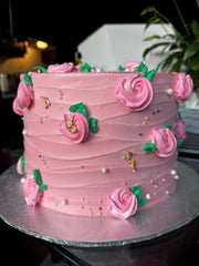 Pink Rosette Elegance Cake (FL020)