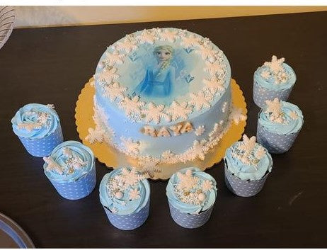 Frozen Elsa Snowflake Cake & Cupcake Set (FRZ005)