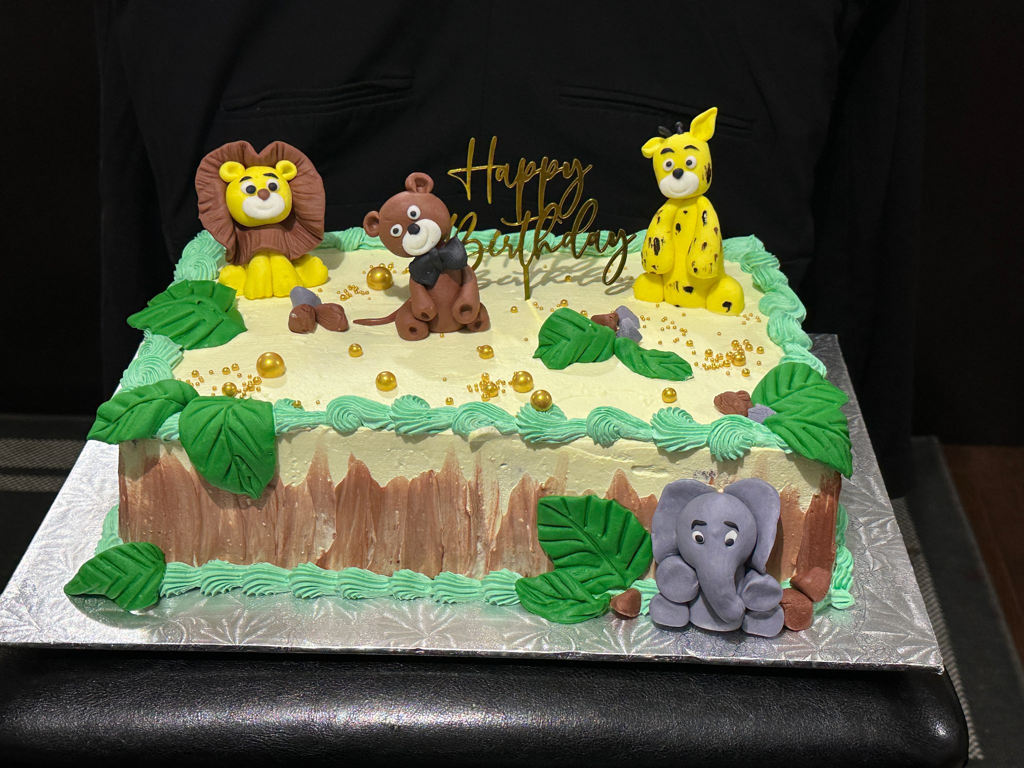 Jungle Friends Sheet Cake - Whimsical Forest Adventure (JS004)