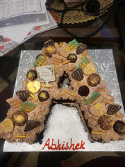 Chocolate Letter Cake - "A" for Abhishek (NUM005)
