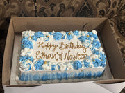 Blue & White Rosette Birthday Cake (SLB009)