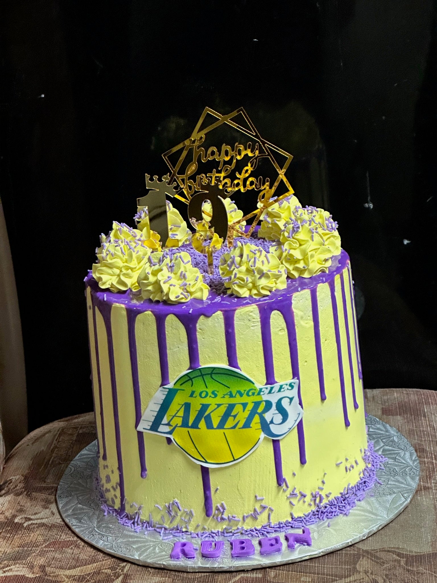 Lakers-Themed 19th Birthday Cake for Ruben (SPT002)