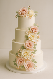 Blossoming Love - Four-Tier Floral Wedding Cake (WED009)