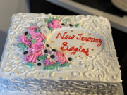 New Journey Begins Floral Celebration Cake (WED014)