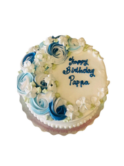 Blue Rosette Cream Cake