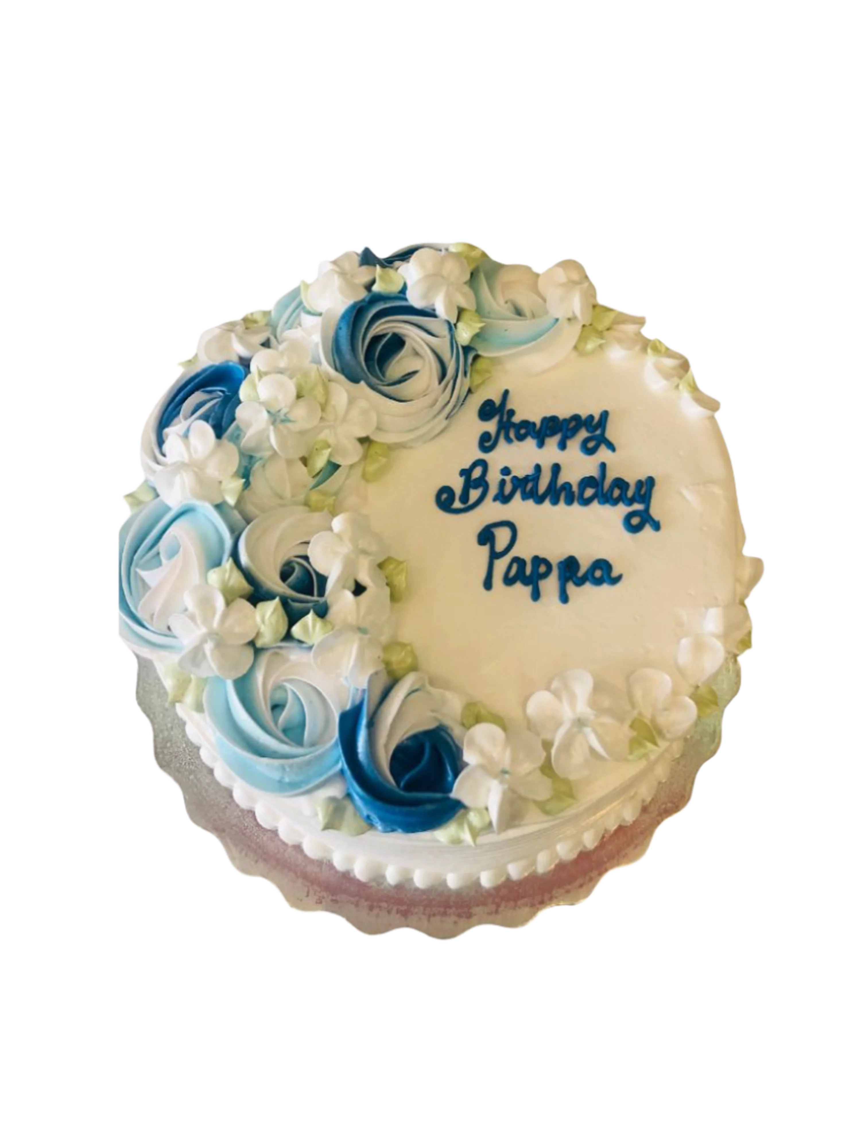 Blue Rosette Cream Cake
